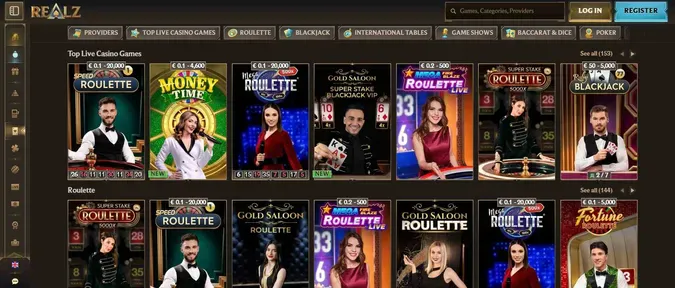 Realz – Casino ohne OASIS mit großer Spielauswahl